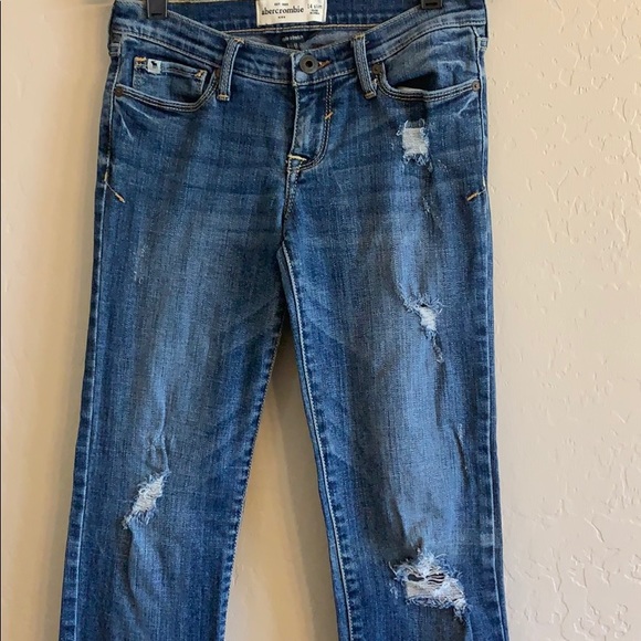 Abercrombie Destroyed Straight Leg Jeans - Picture 2 of 3